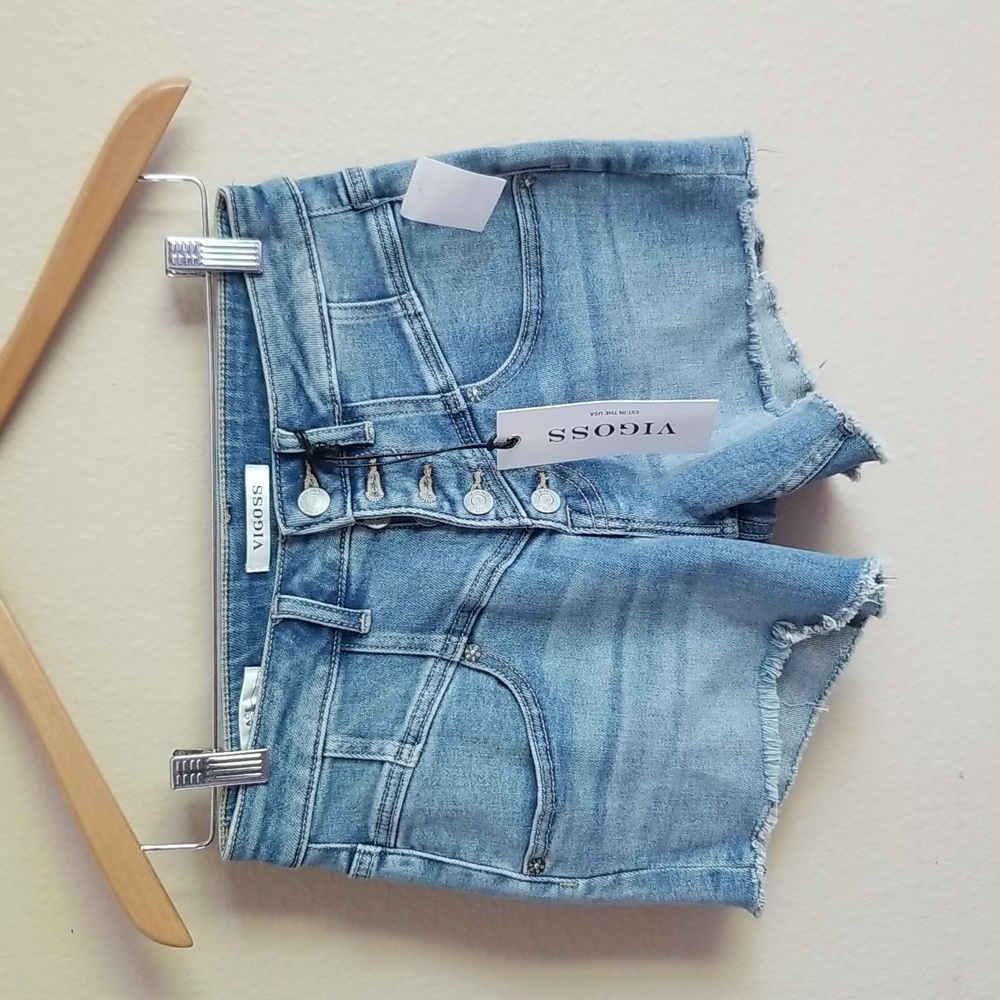 Vigoss High Waisted Cut Jean Shorts